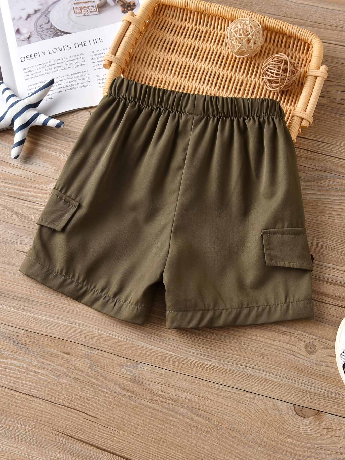 Boys Shorts Bottoms Elastic Waist Pockets Casual Summer Kids - Temu