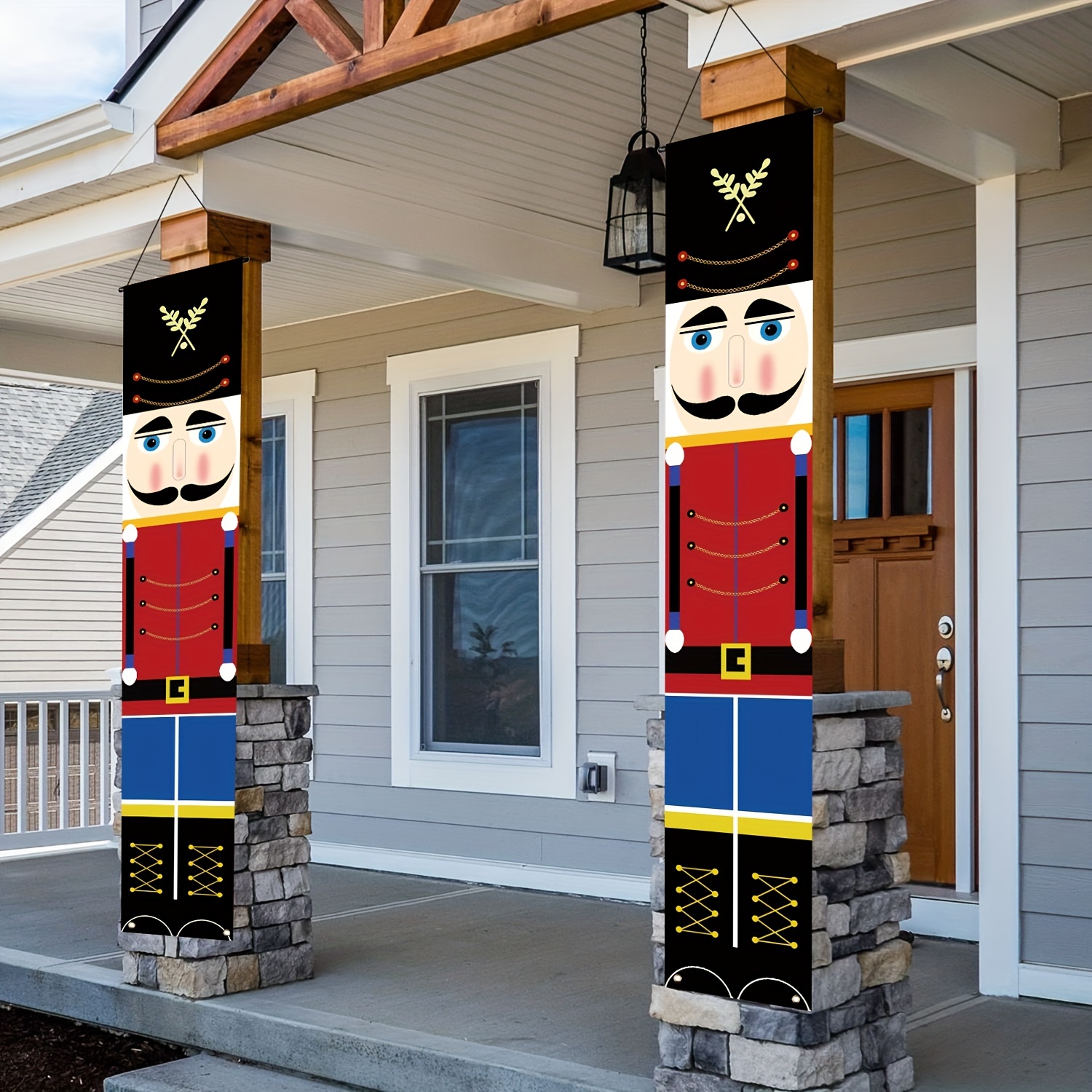 

1 Pair, Festive Christmas Nutcracker Banner For Outdoor Decorations And Indoor Parties