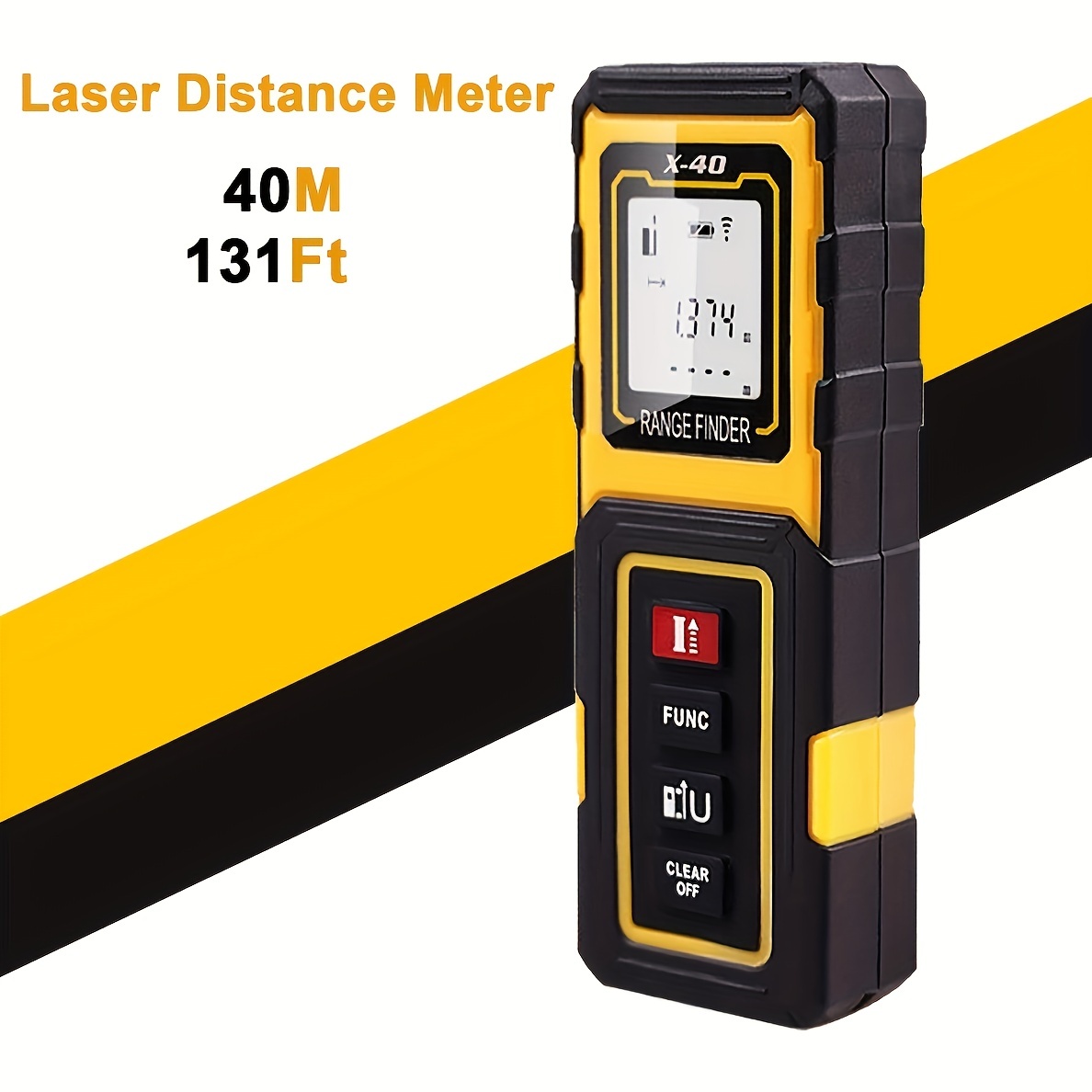 Télémètre Laser 2 En 1, Mètre Ruban Laser Avec Rétroéclairage Lcd