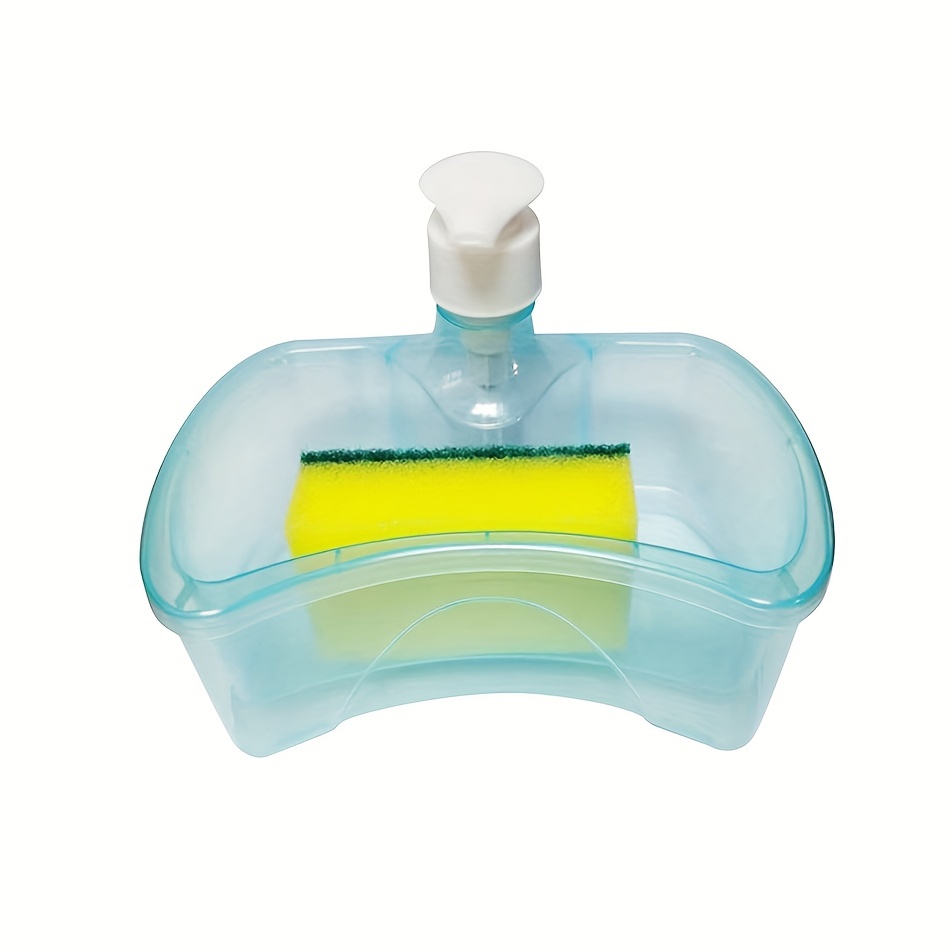 Soap Dispenser And Scrubber Holder With Sponge, Manual Dishwashing