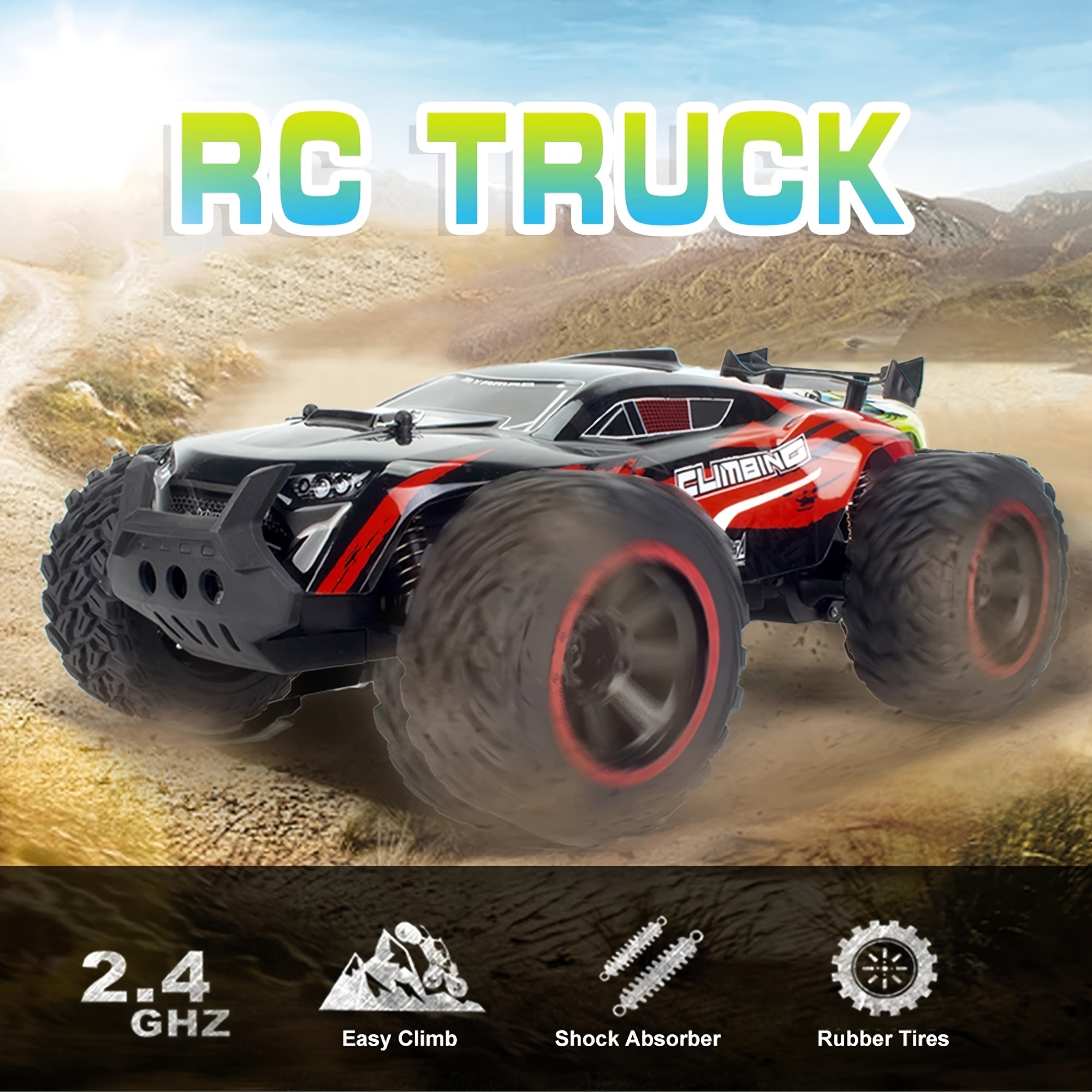 2.4GHZ RC Car,1:14 Échelle Tout Terrain RC Camion,25Km/h Télécommande  Voiture, Télécommande Camion,Monster Truck Hors Route Racing Car Pour  Enfant Et Adulte - Temu France