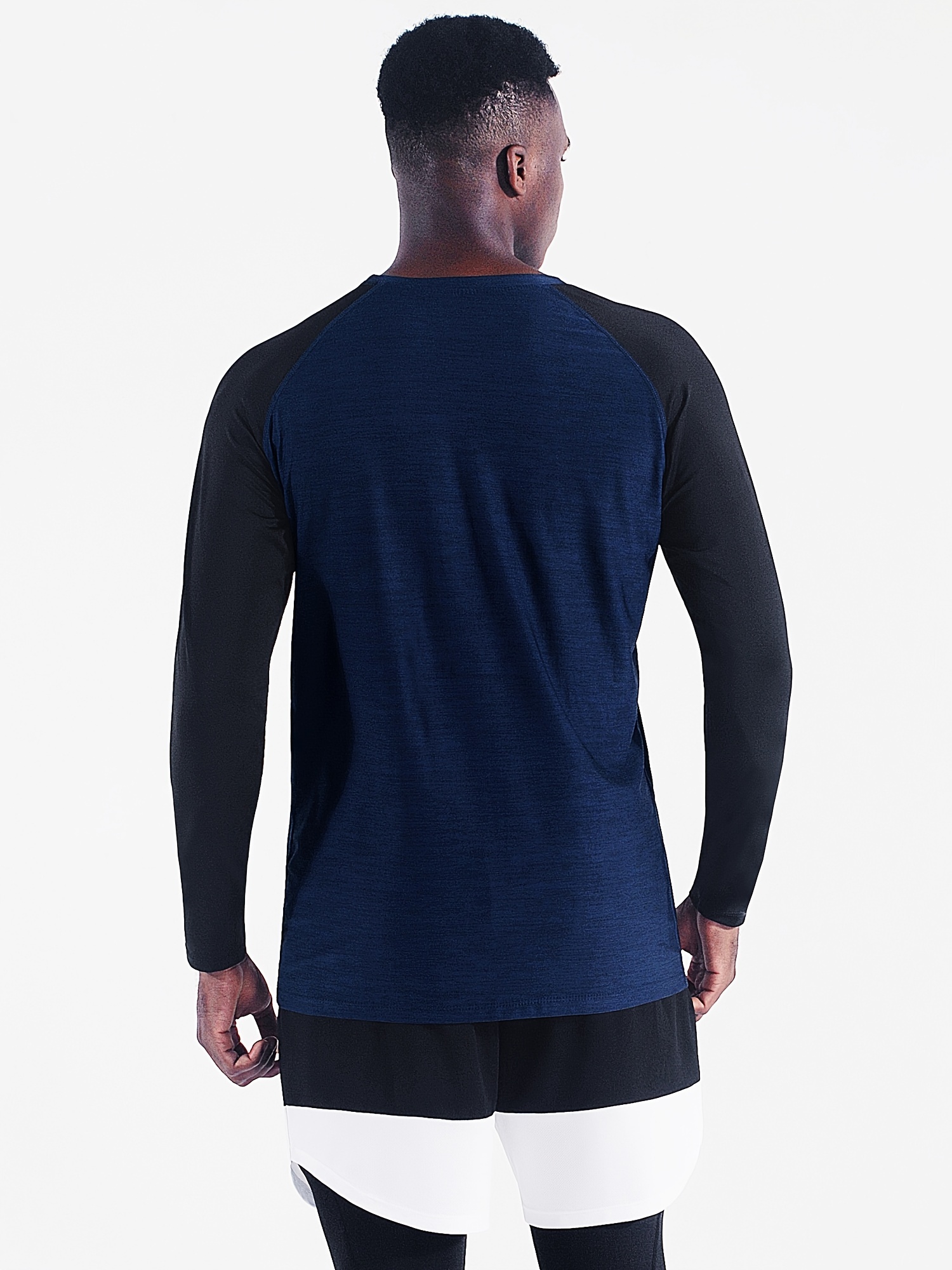 Men's Long Sleeve Block Sport Sweatshirt Quick Drying Loose T shirt