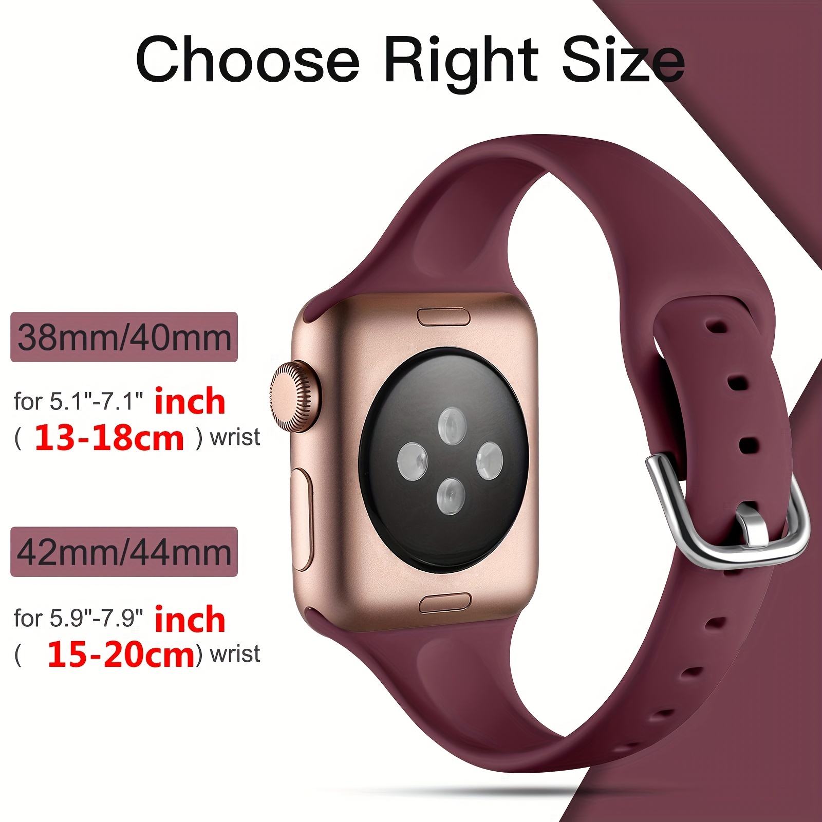For Apple Watch Straps Series 8 7 6 SE 5 45 42 40 38 MM SILICONE Sport Soft  Band