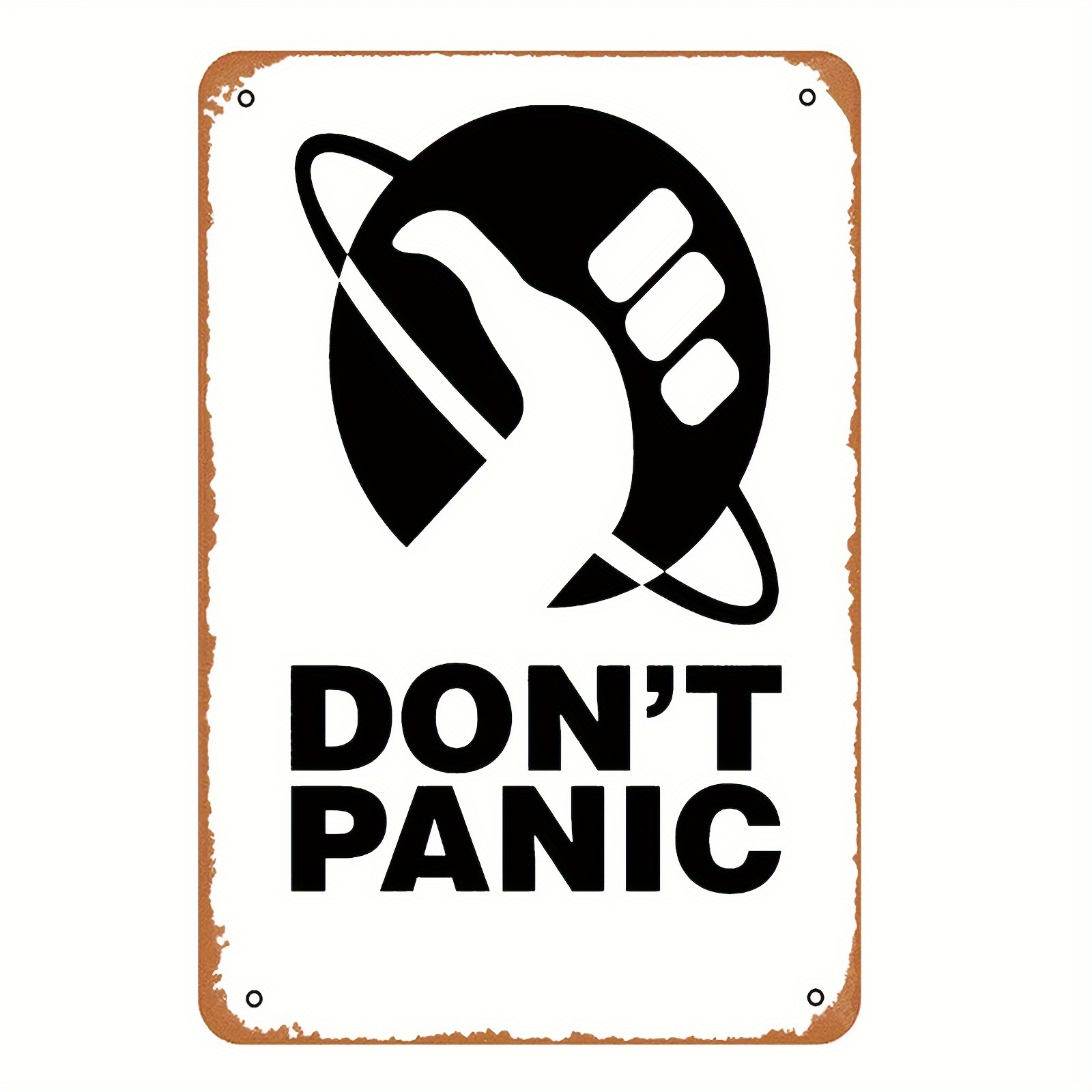 Don't Panic - Hitchhikers Guide Metal Print Metal Tin Sign Vintage 8x12 Inch