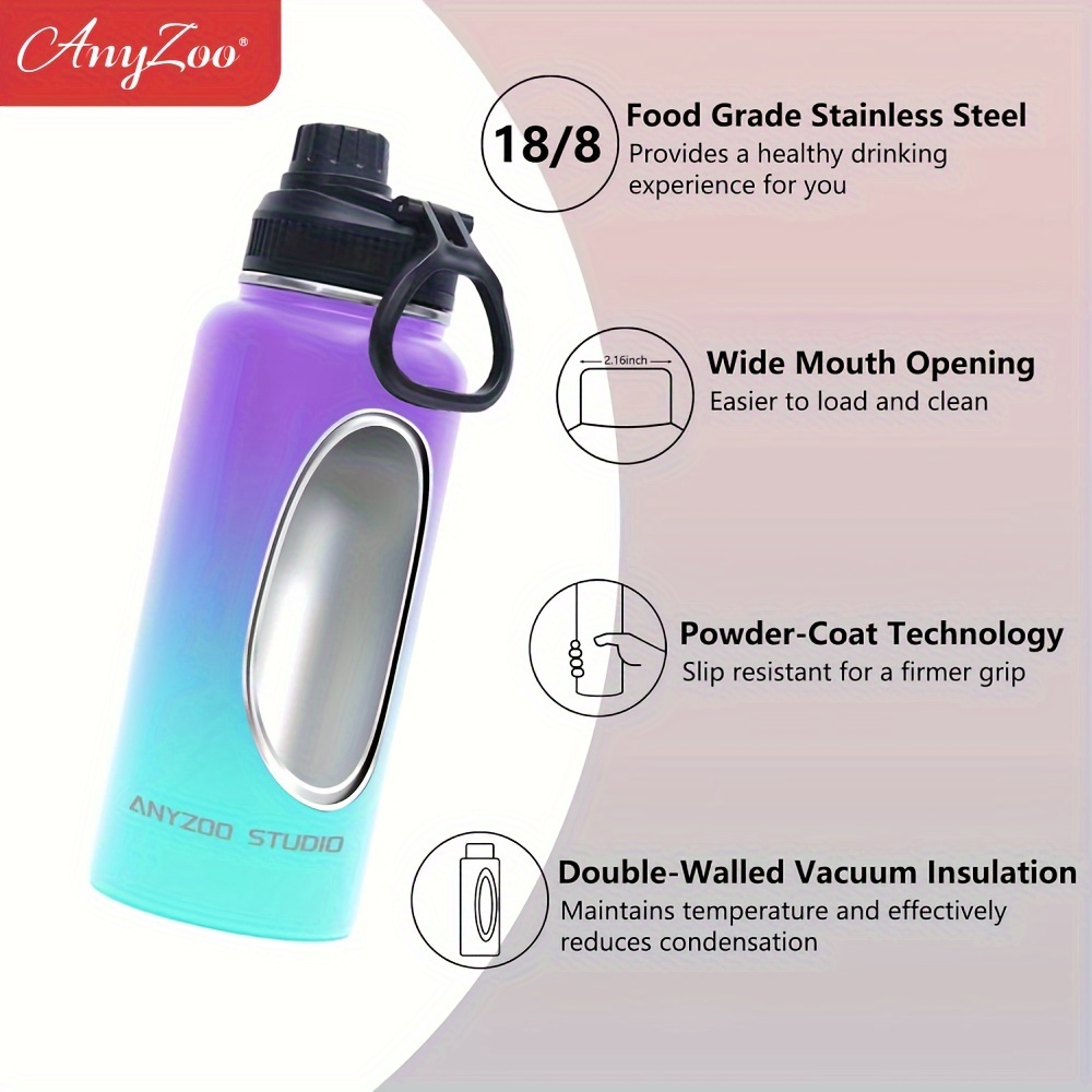 Trendy Gradient Water Bottle, Large Capacity Portable Straw Cup For Sports  And Fitness, Leakproof Drinking Bottle With Wide Mouth - Temu