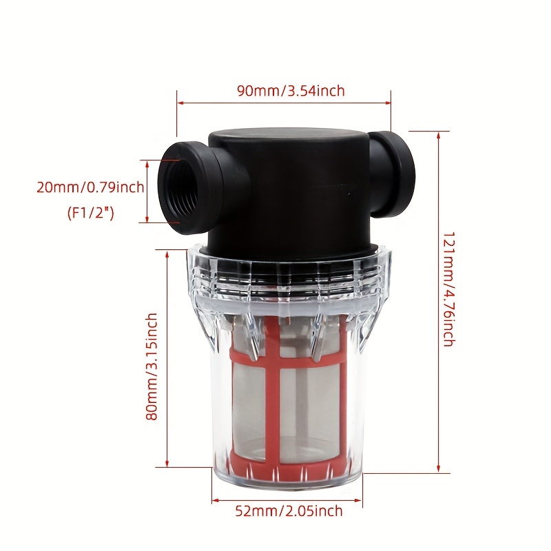 El juego de filtros de filtro de bomba de agua incluye filtro de tubo  giratorio y pantalla de filtro de acero inoxidable de malla extra 50,  filtro de