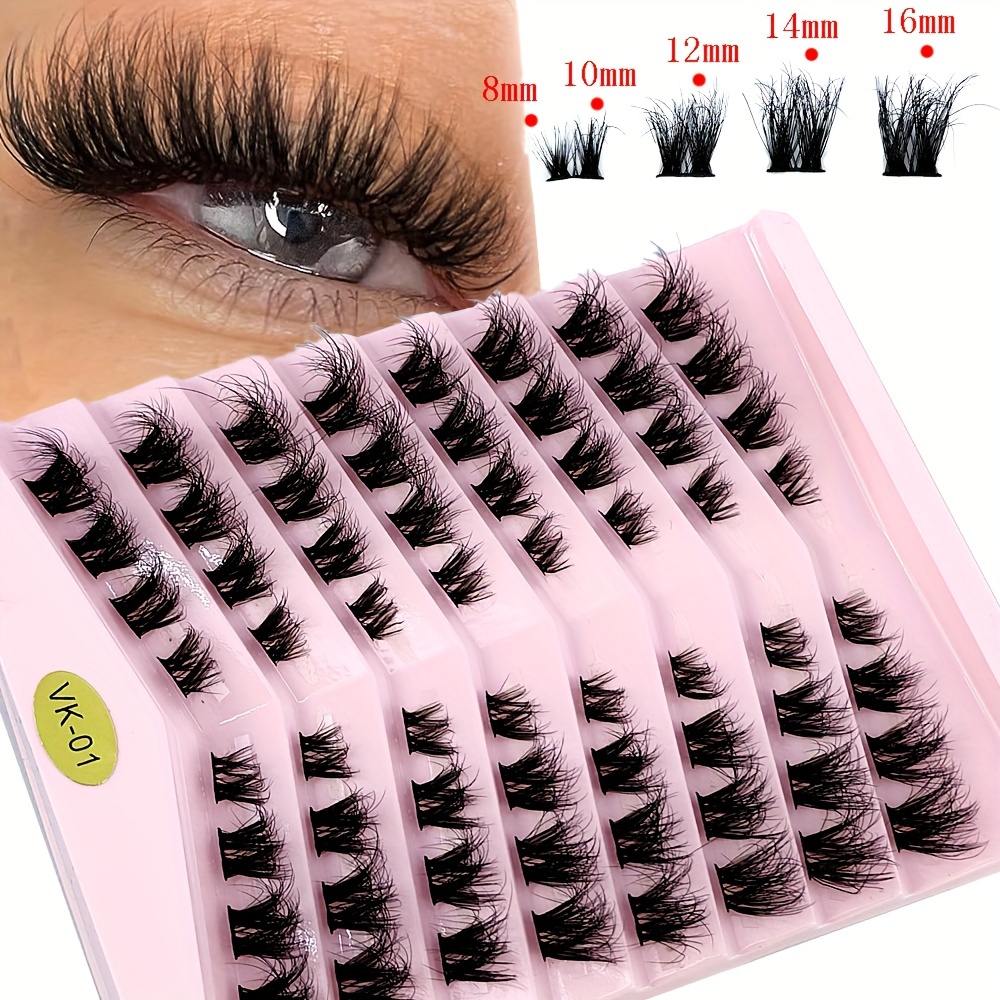 Fluffy Individual Cluster Lashes 3D Mink False Eyelashes Extension Makeup
