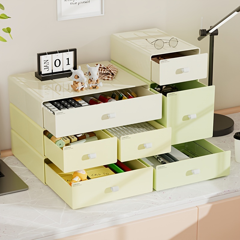 Cosmetic Storage Box Desktop Stacked Dresser Drawer Storage - Temu