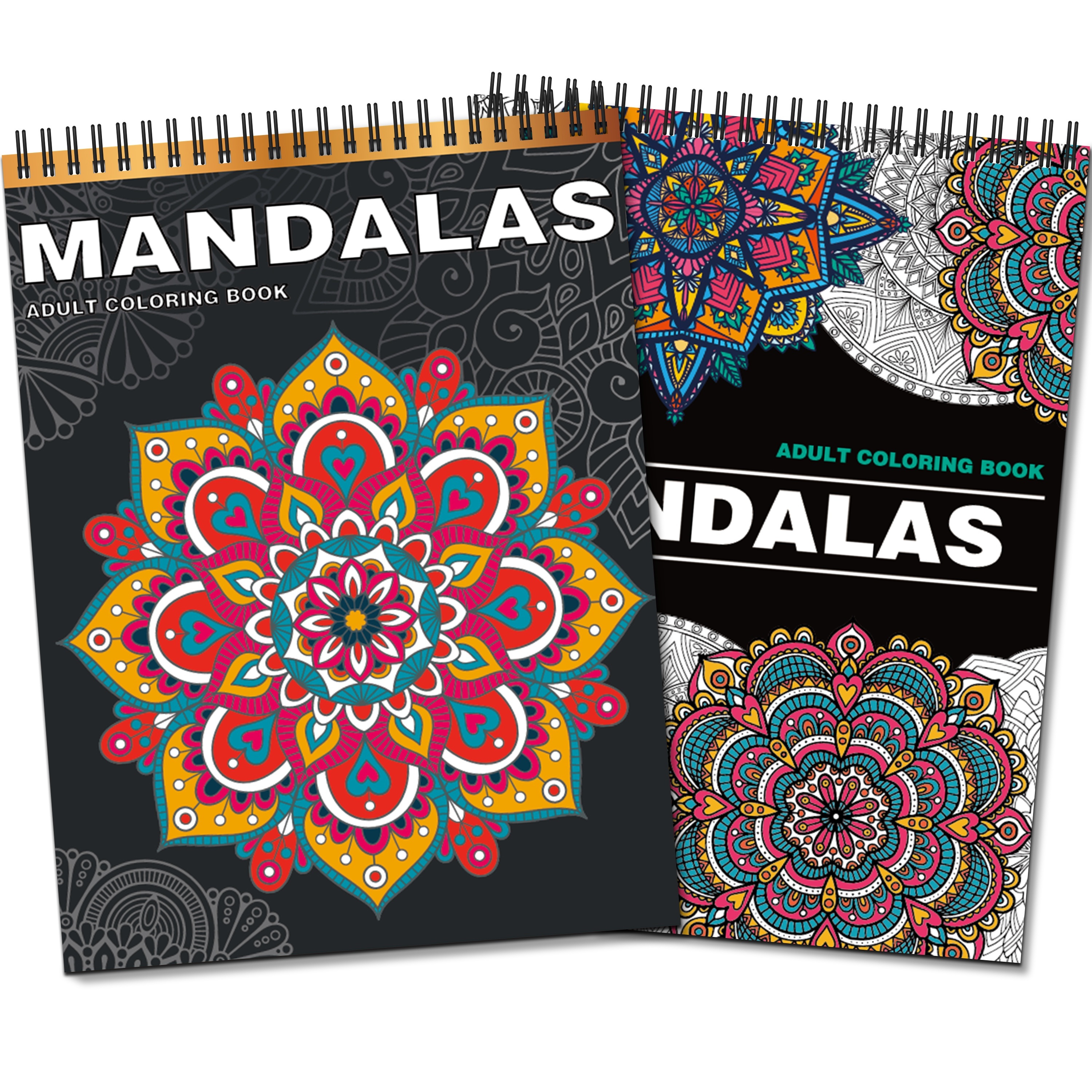 2 Pcs Libro Colorear Mandala Adultos, 40 Patrones Originales