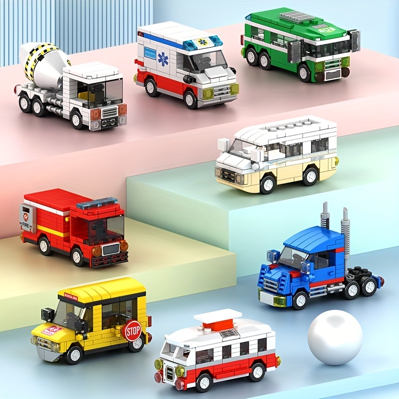 TEMI Juguetes de bomberos para niños y niñas de 3, 4, 5, 6 años, transporte  5 en 1 para niños pequeños de 1 a 3 años, vehículos de fricción para niños