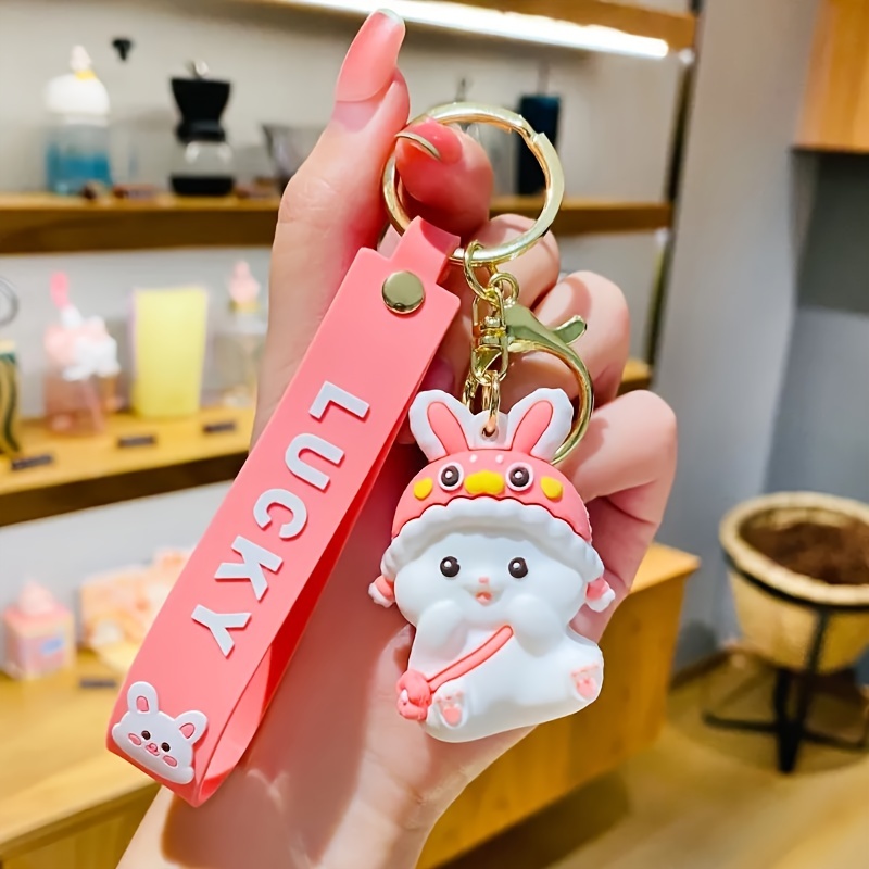 Korean Colorful Rabbit Bunny Keychain Crystal Acrylic Doll Pendant Car Bag Key  Chain Ring Girls Small CAR Acessories Key Ring - AliExpress