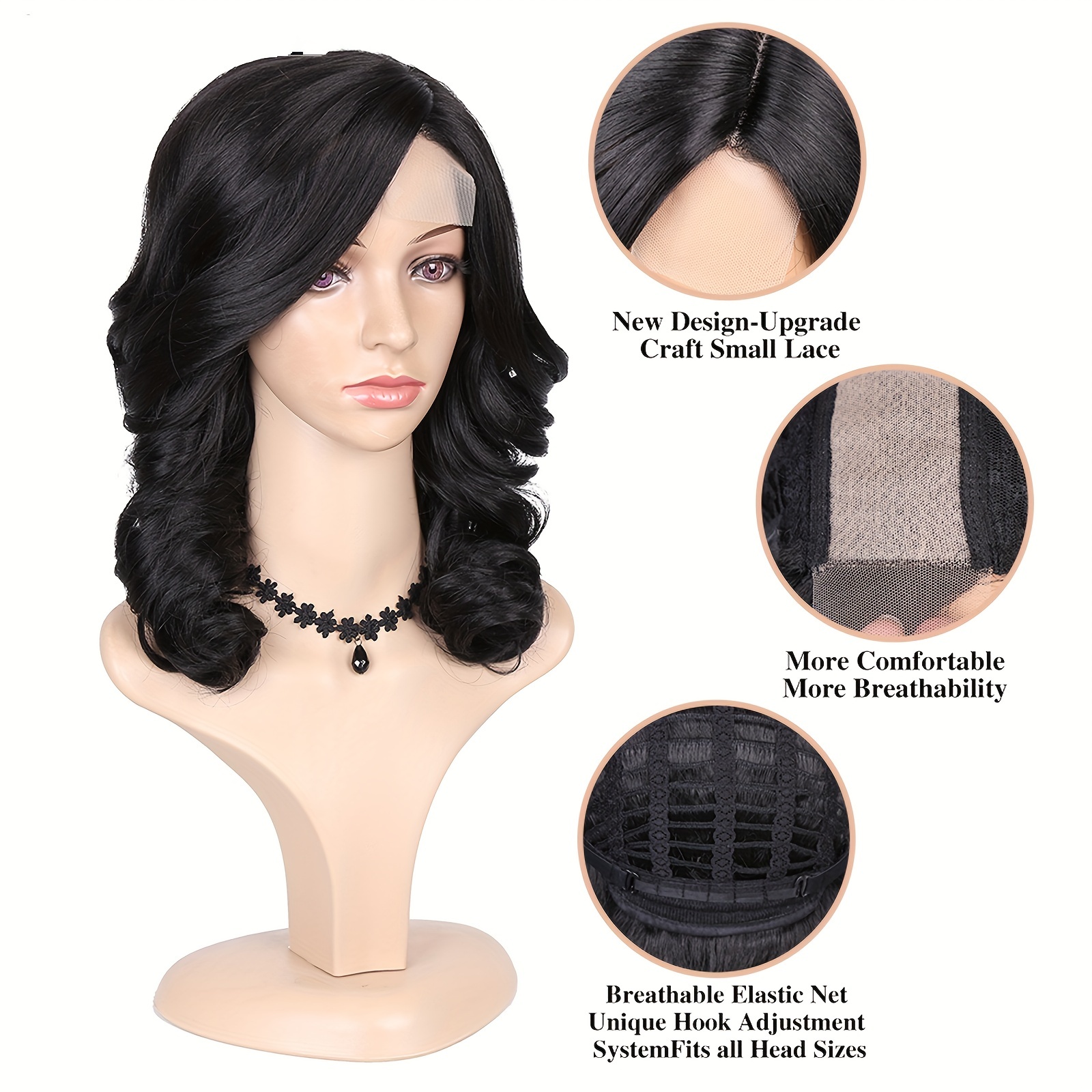 Loose Wave Lace Part Wigs Pure Color Nature Curly Synthetic Temu