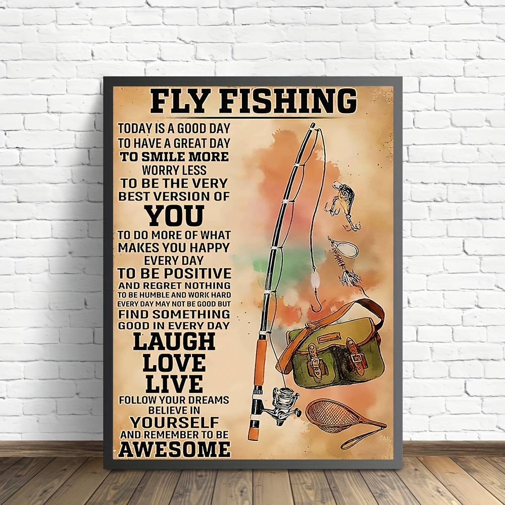 Fly Fishing Wall Art Prints,fishing Artwork Poster Decor,posters Room  Decor,fishhook Painting,for Gallery Room Aesthetic Living Room Bathroom  Decor - Temu United Arab Emirates