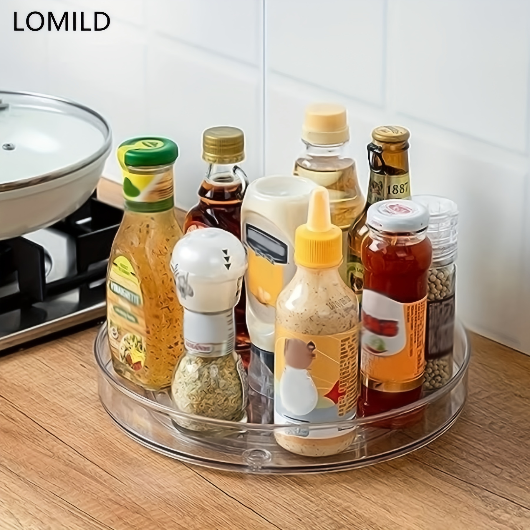 Lazy Susan Cabinet Organizer Round Clear Spinning Temu