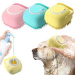 Pamper Your Pet With Our Silicone Pet Bath Brush - Massage & Shower Gel Dispenser Included!