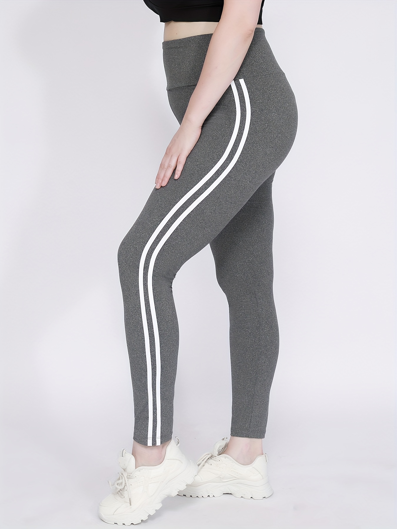Nike Plus high waisted logo waistband leggings in grey