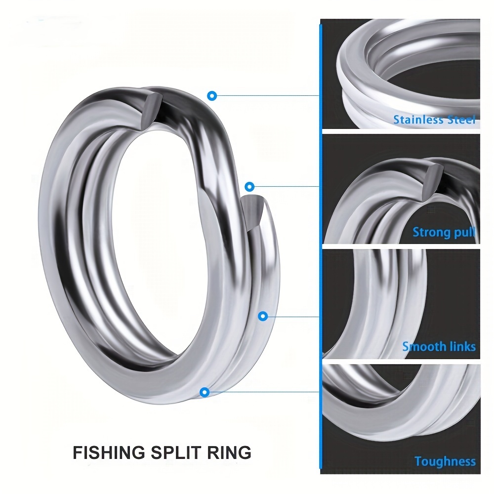 200pcs High Strength Stainless Steel Split Rings for Saltwater and  Freshwater Fishing - 5 Sizes Available for Secure Line Connection and  Improved Catc