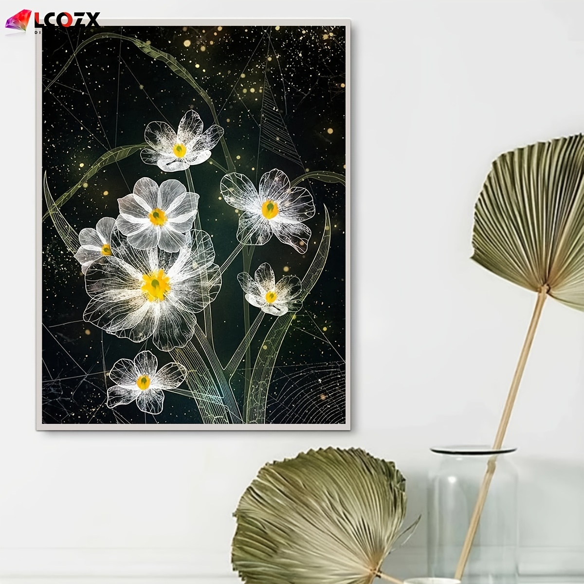 Diy 5d Diamond Painting Flower Plant Wall Art Full - Temu