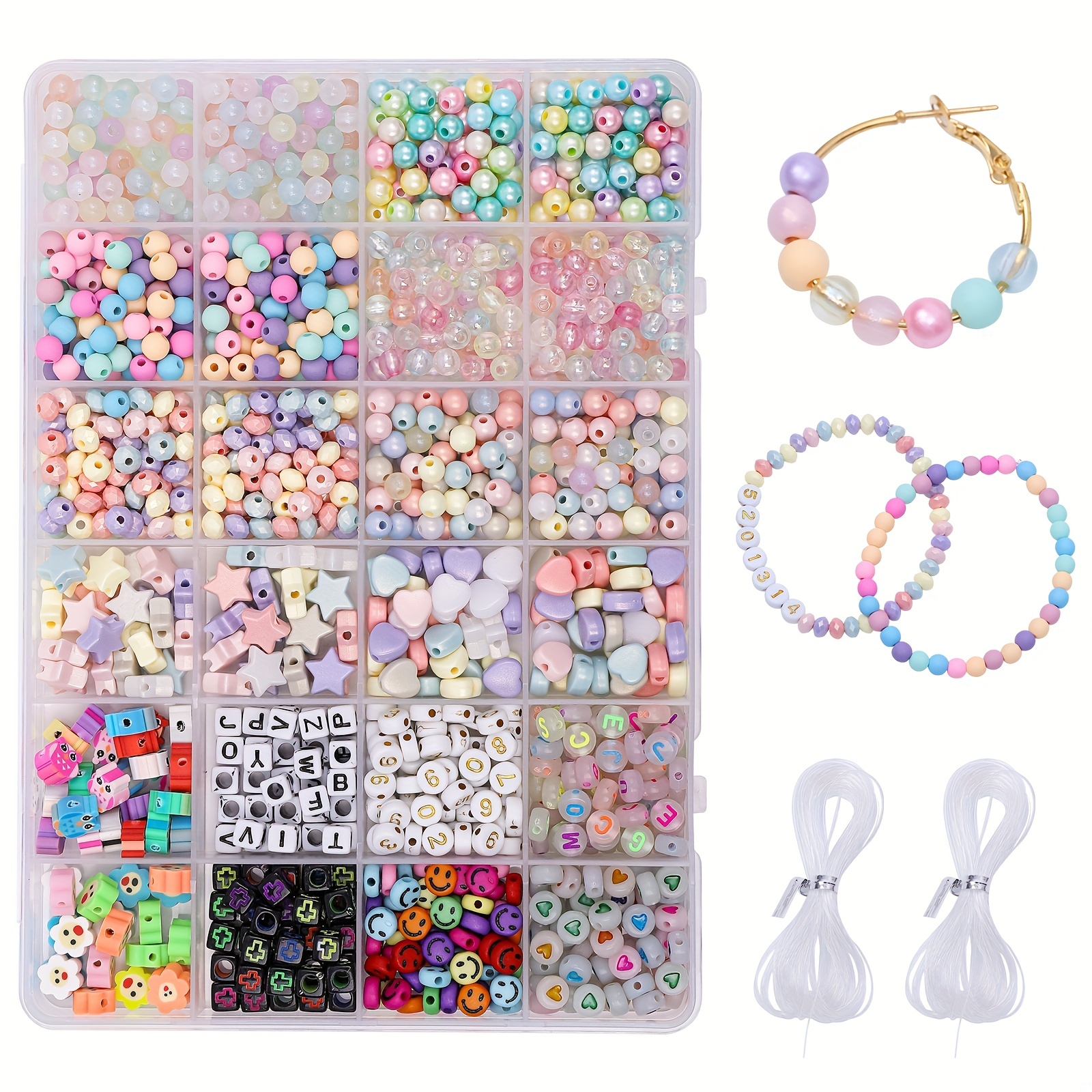 Cute Colorful Beads Set For Bracelet Making Kit For Young - Temu