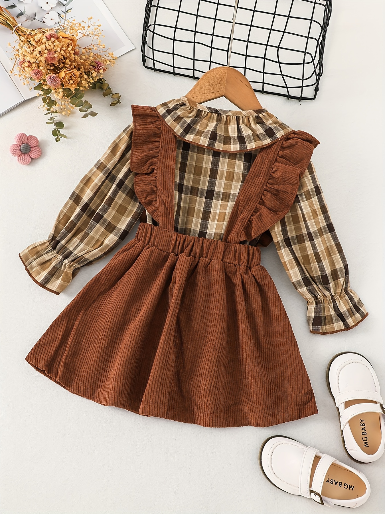 brown corduroy overall skirt