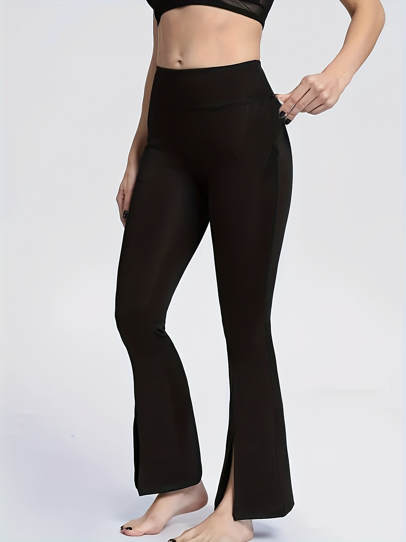 Women's Casual Bootcut Yoga Pants Solid Color High Waisted - Temu
