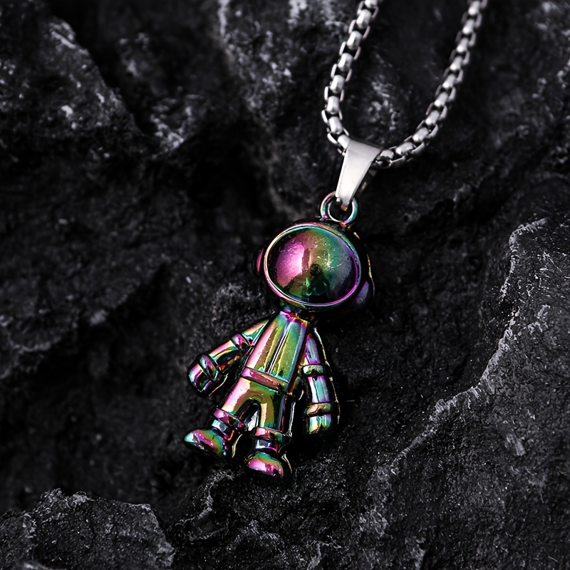 New Astronaut Necklace Hip Hop Personality Punk Mens All Match Long Sweater  Chain Astronaut Pendant Tide - Jewelry & Accessories - Temu Greece