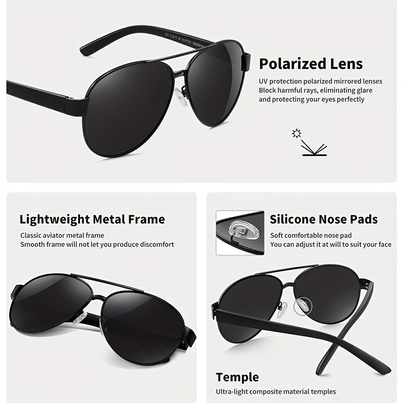 Premium Cool Metal Frame Polarized Sunglasses Uv400 For Men Women Outdoor  Sports Party Vacation Travel Driving Fishing Supplies Photo Props - Jewelry  & Accessories - Temu
