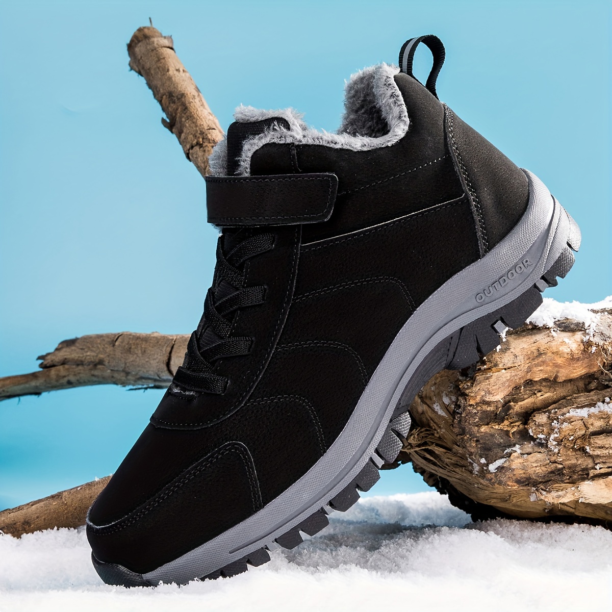 Men's Waterproof Hiking Shoes Warm Winter Sneakers - Temu