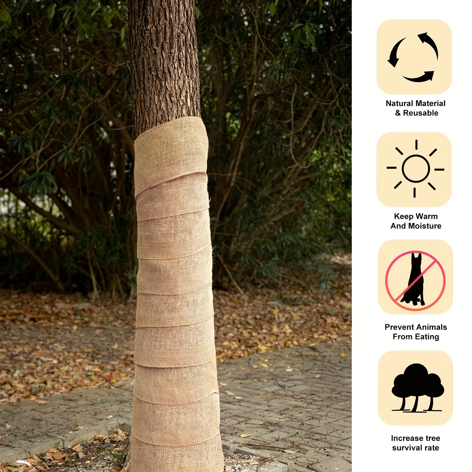 Burlap Tree Protector Wraps Winter Tree Trunk Guards - Temu