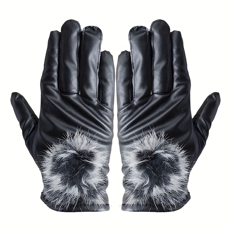 Gants Femme tactiles cuir Noir –