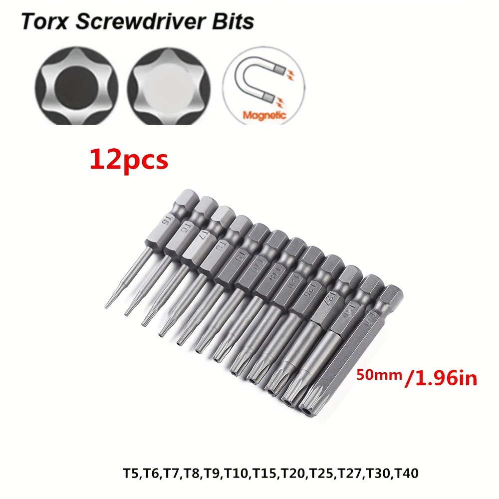 Magnetic Torx Screwdriver Bit Set 1/4 Hex Screw Driver Bit - Temu