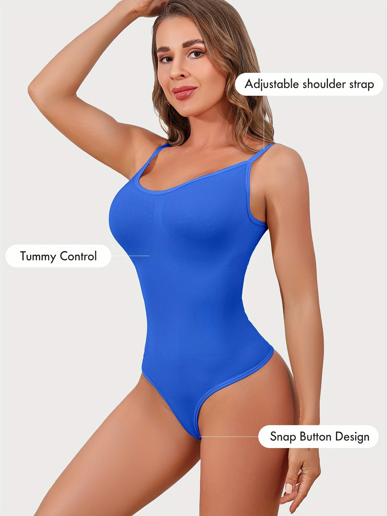 Adjustable Shoulder Strap Slimming Bodysuits Tummy Control Body