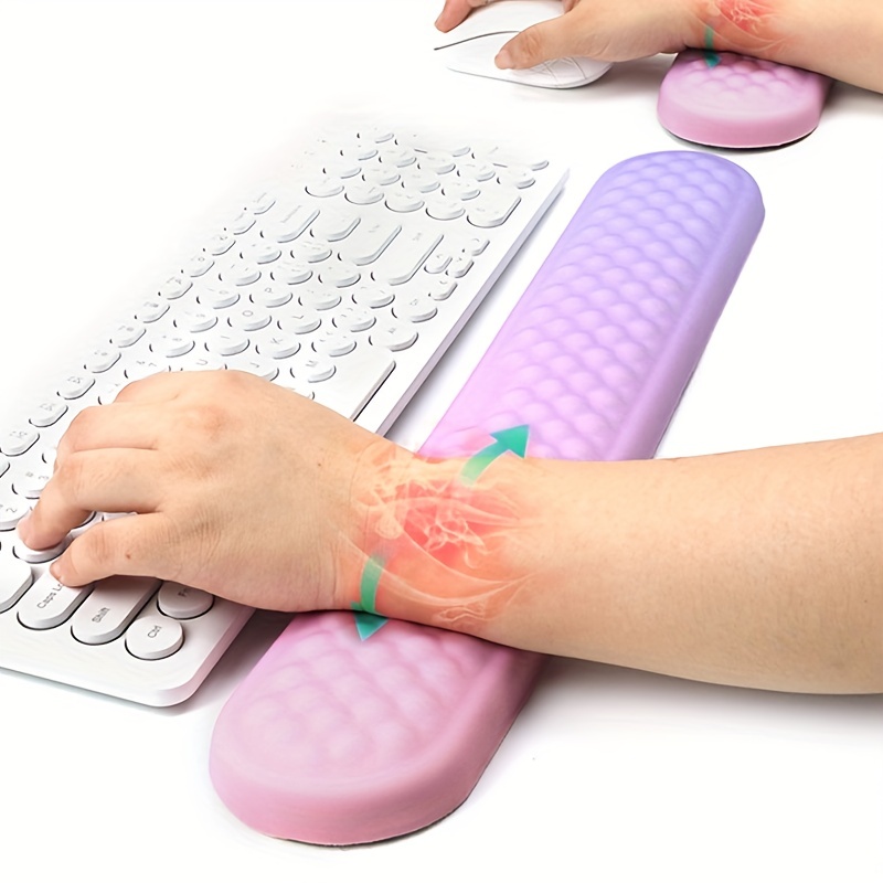Keyboard Wrist Rest Gel Memory Foam Wrist Rest Set For Keyboard And Mouse,  Ergonomic Wrist Pad Support For Office, Gaming, Computer, Laptop * - Purple  *