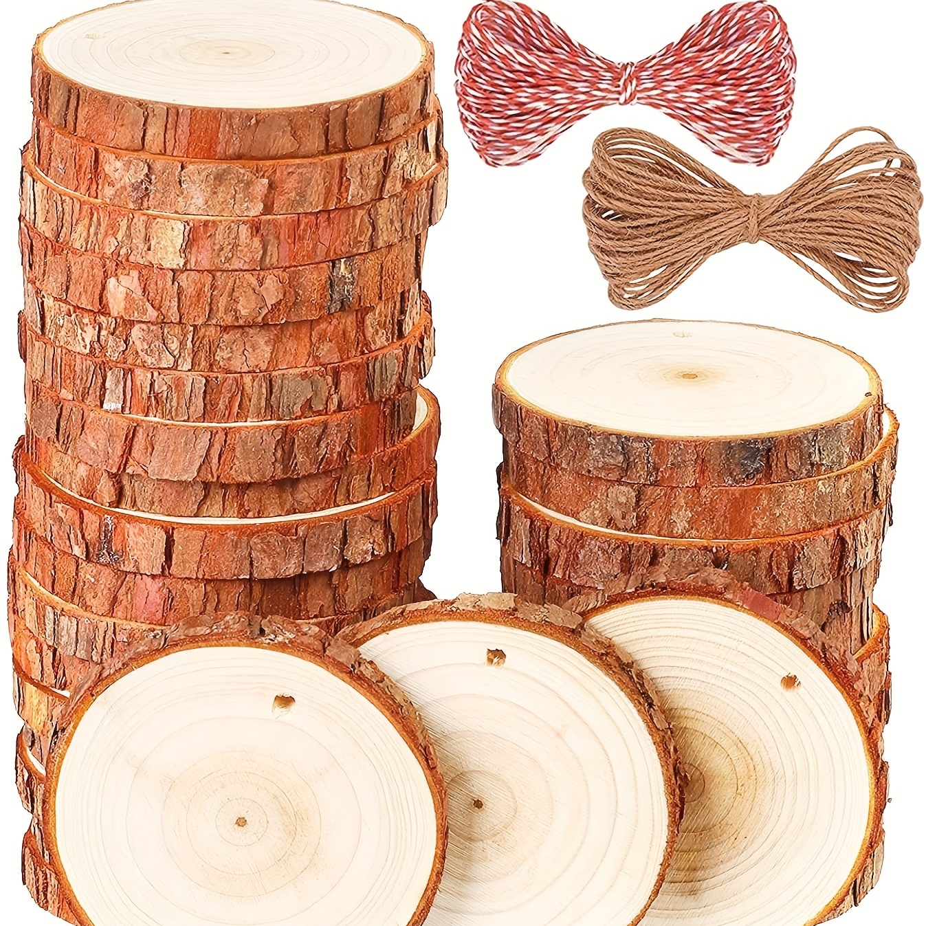 Natural Wood Natural Wood Rounds With Pre drilled - Temu