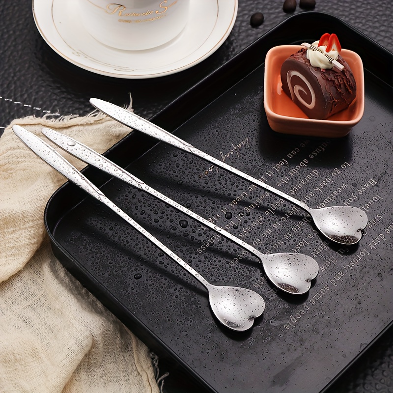 Stainless Steel Heart Shaped Tea Infuser Spoons Long Grip - Temu