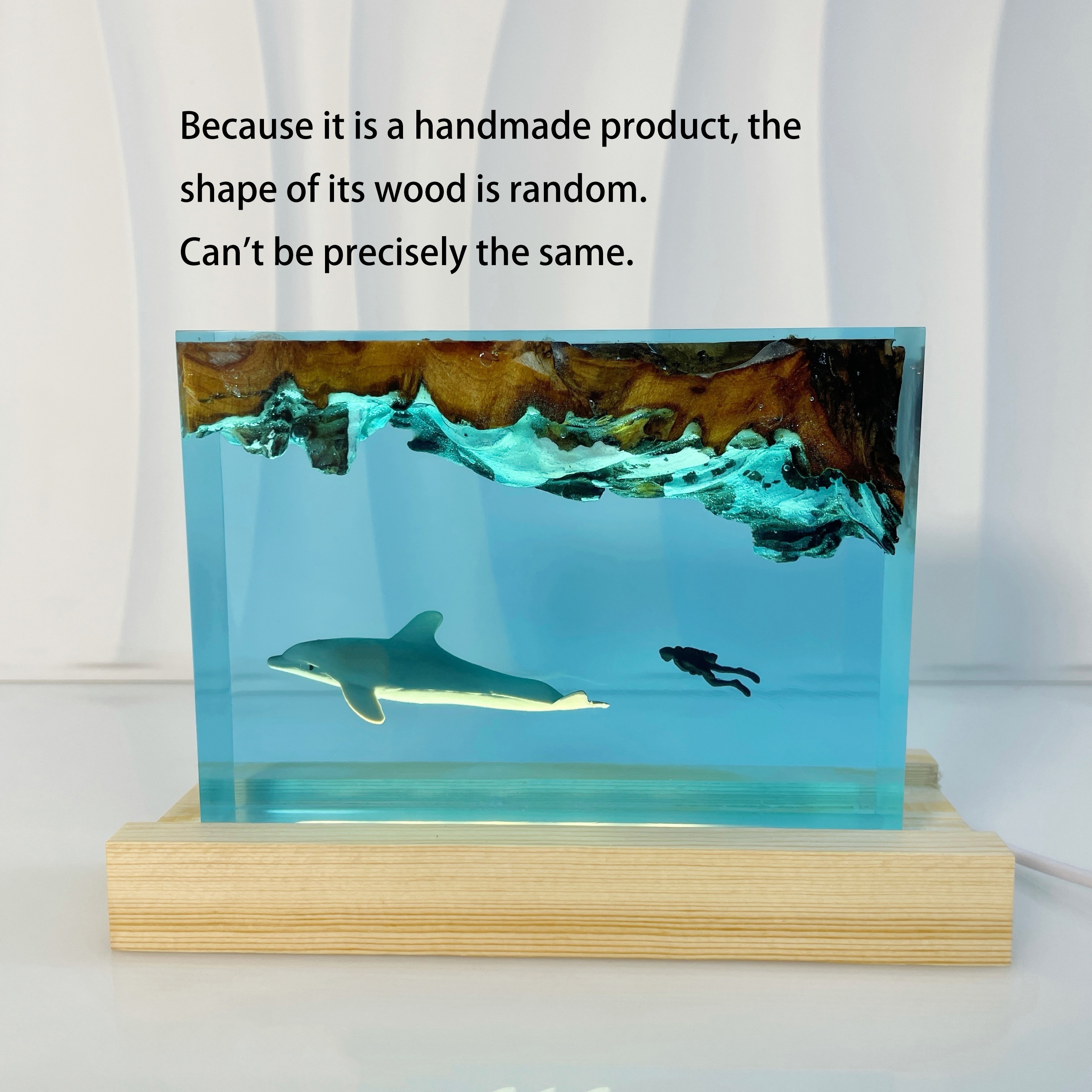Whale Diver Wooden Night Light For Epoxy Resin Handmade - Temu