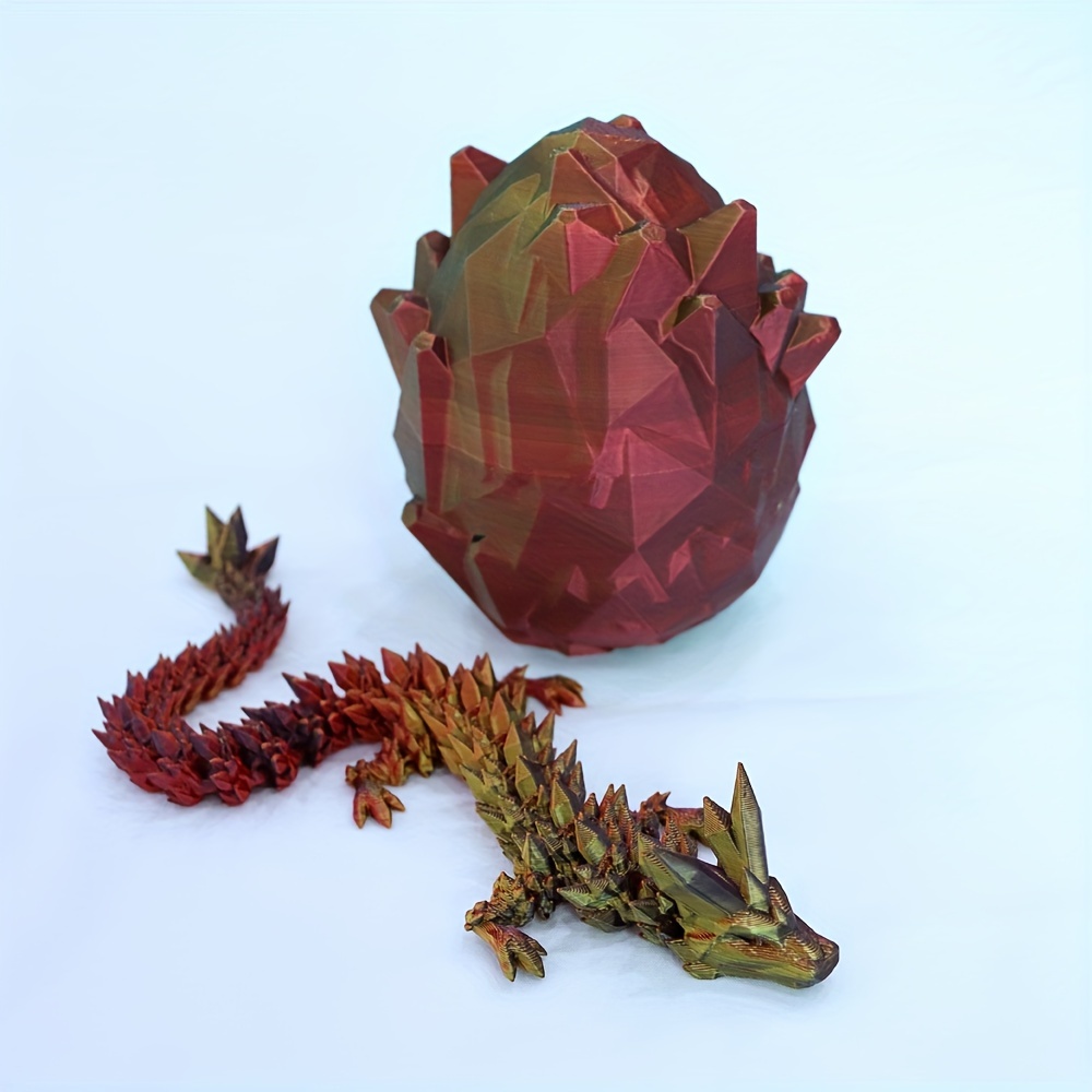 3D Printed Articulated Dragon with Dragon Egg 3D Printed Dragon