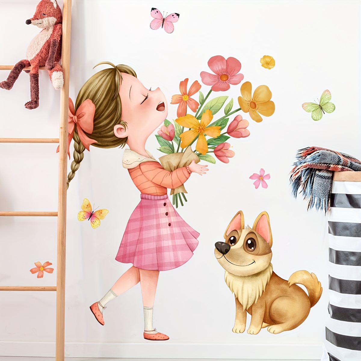 Pegatinas infantiles: Perro con globos - Murales de pared