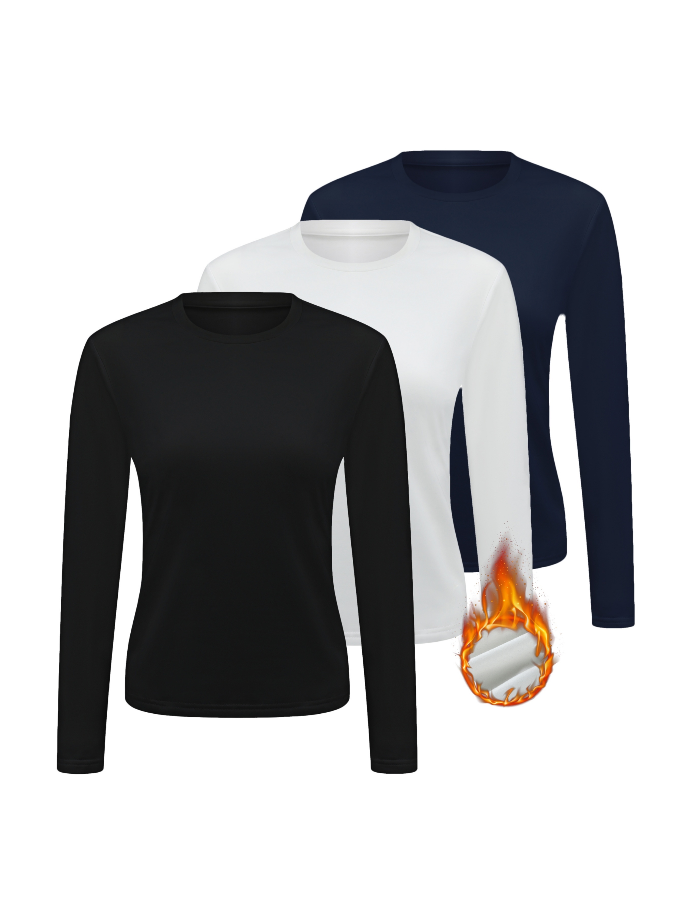 Women's Base Layer Thermal Tops 2 Pack, Women's Under Scrub Comfort Tee