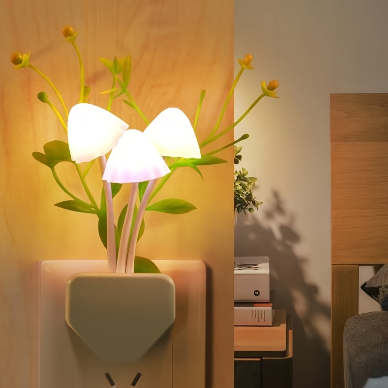 1PC US Standard LED Lotus Leaf Mushroom Night Light Wall Lamps