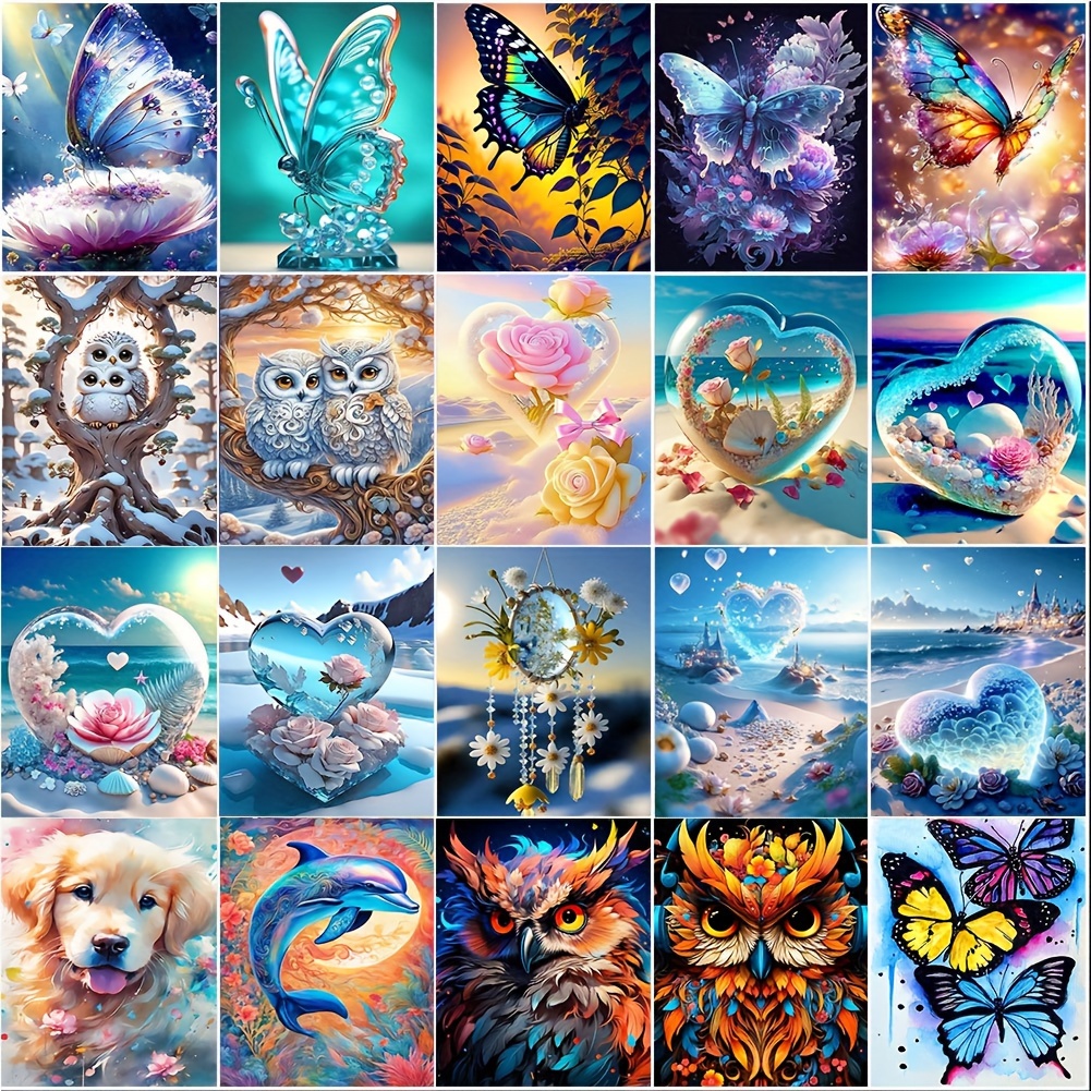 Diy 5d Diamond Painting Kit Cat Owl Dream Catcher Dinosaur - Temu