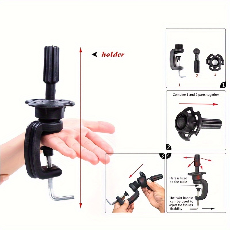 Wig Mannequin Head Stand Clamp Professional Cosmetology Wig Holder Clamp  For Mannequin Manikin Training- Secure Clamp Holder For Easy Use - - Temu