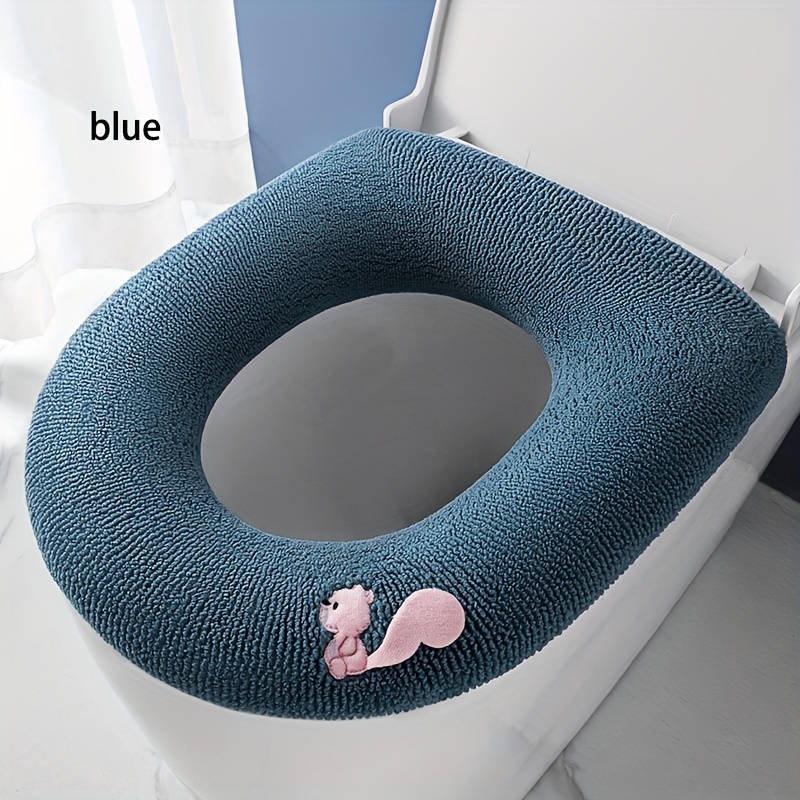 Toilet Seat Cover Pad With Handle Knitted Washable Toilet Ring