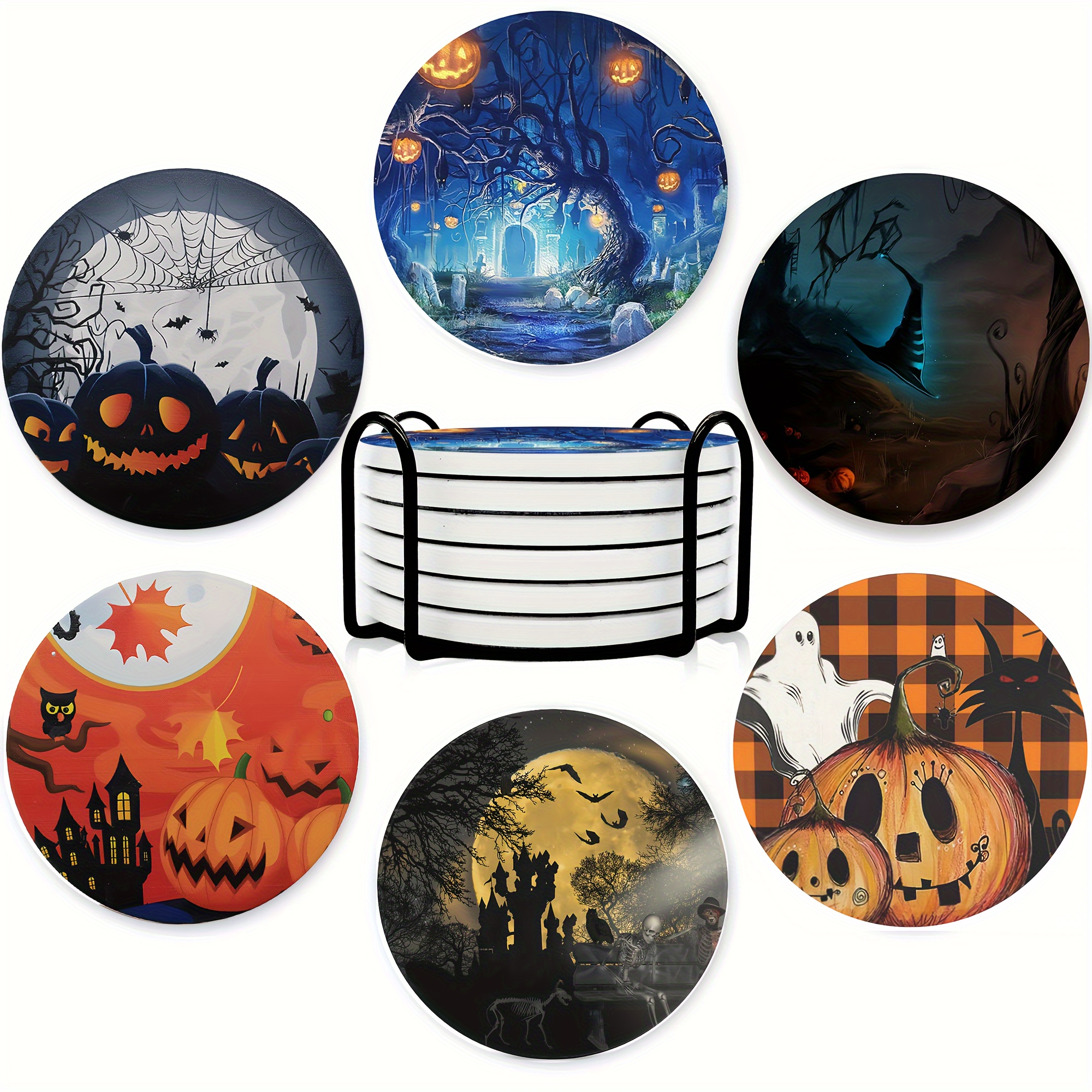 4pcs Wooden Cartoon Design Heat-resistant Coasters, Pot Holders