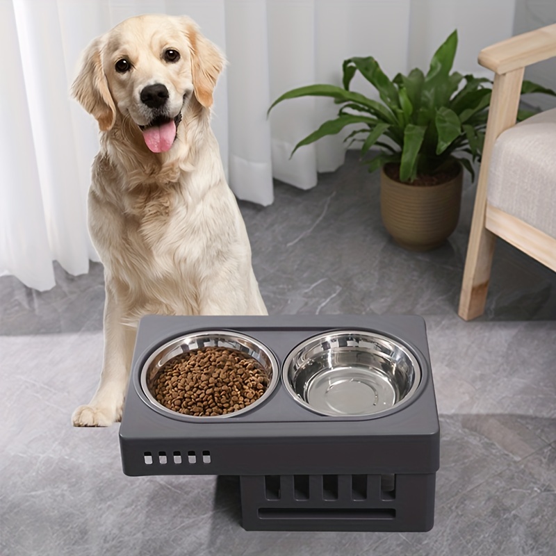 Elevated Dogs Bowls Adjustable Heights Raised Dog Food Water Bowl