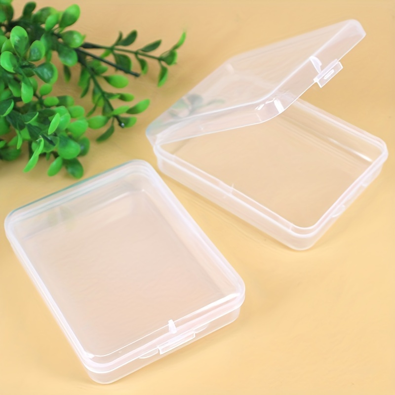 10/24pcs Small Plastic Storage Containers, Clear Rectangle Bead Organizer  Case With Lids For Crayons, Crafts, Bobby Pin Holder(3.7x 2.4in)