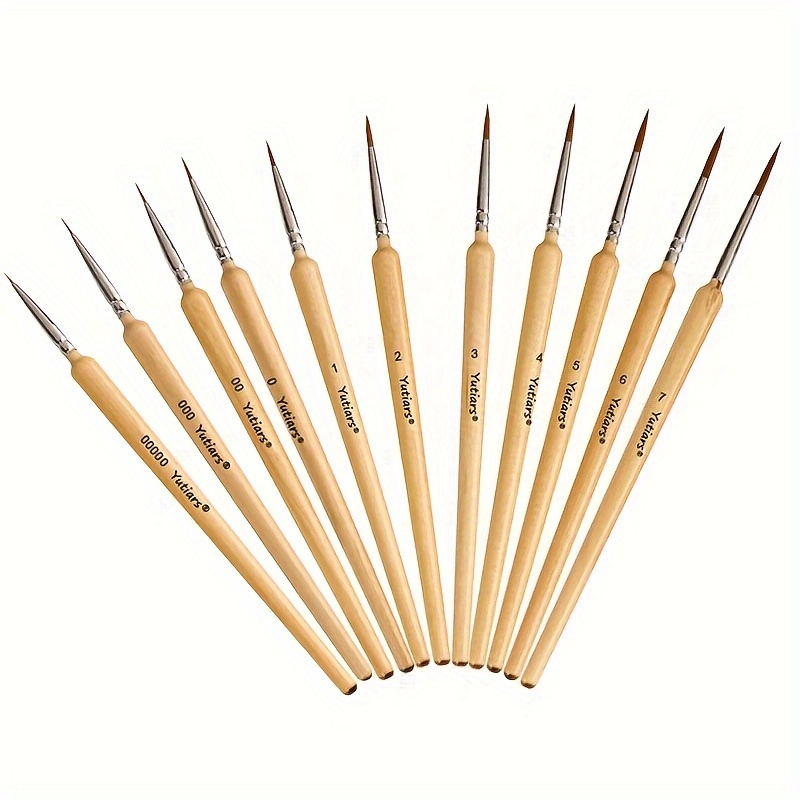 11pcs detail paint brushes extra fine tips professional miniature painting art set for micro watercolor oil acrylic craft models rock paint by number for adult