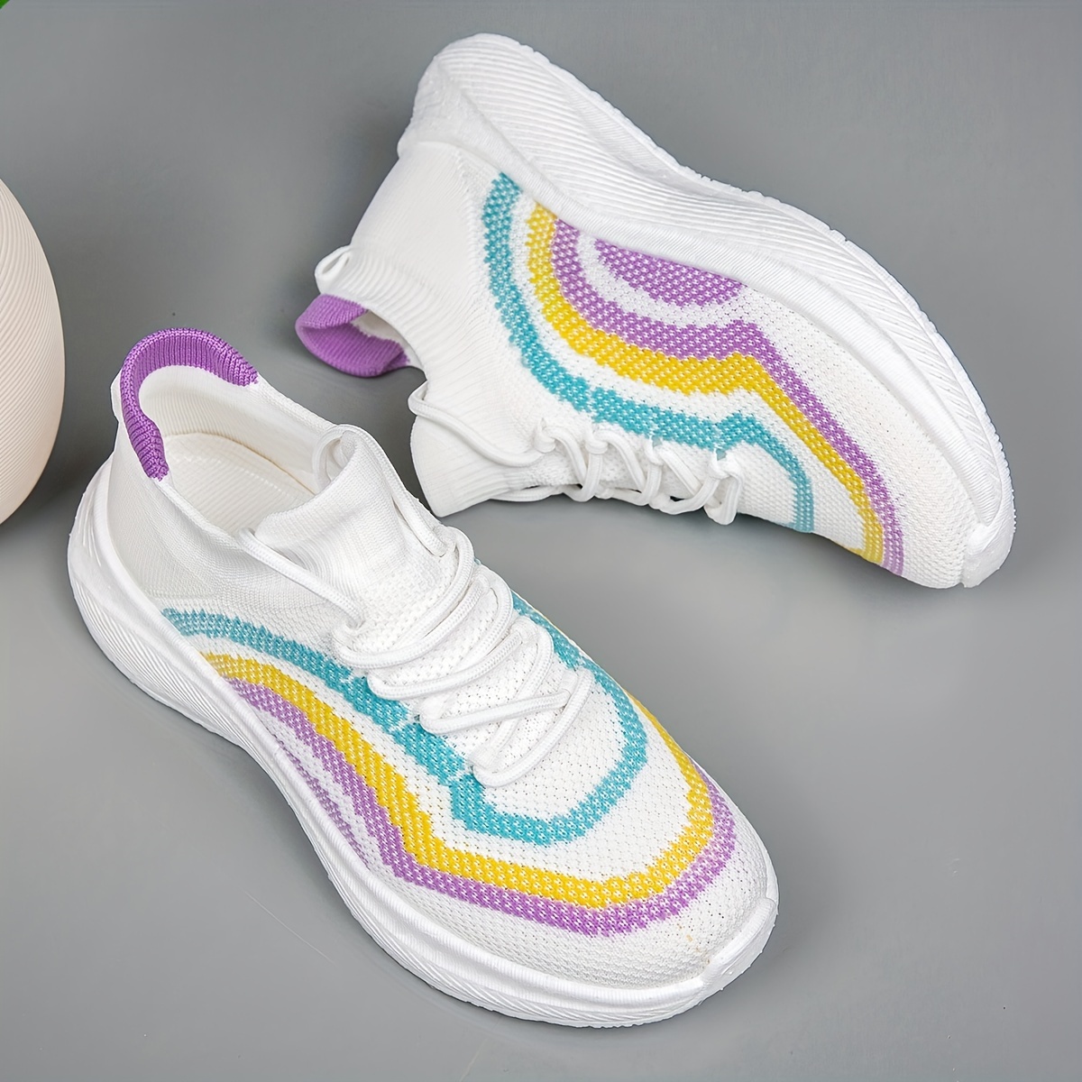 iridescent lace up chunky sneakers