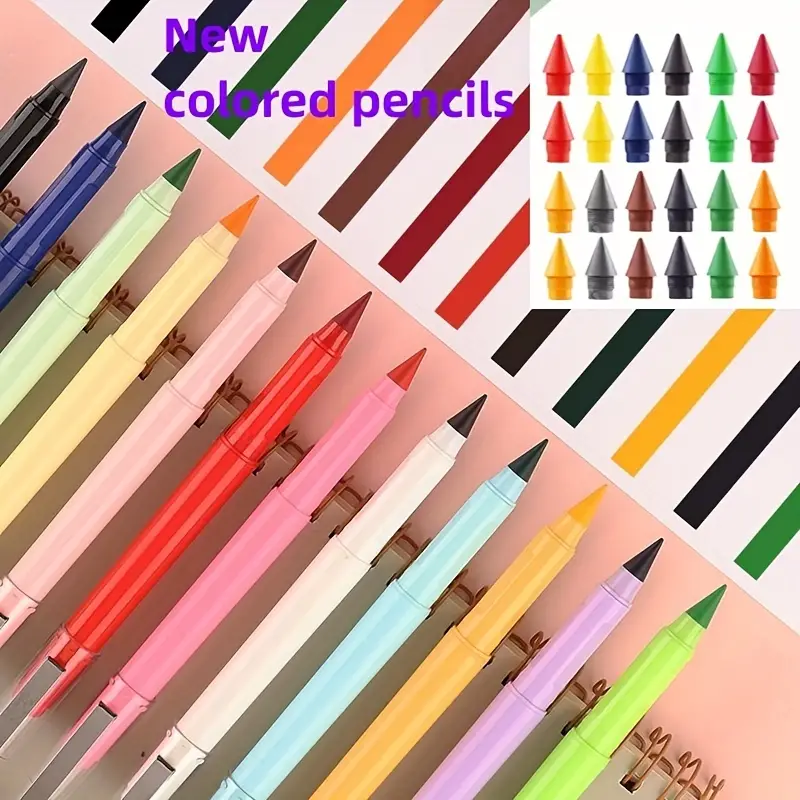 New Style Erasable Color Pencils 12 Colors No Sharpening - Temu