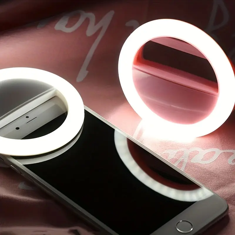 usb rechargeable selfie light ring led circle clip on selfie fill light with 36 led bubbles portable for iphone smart phones pads makeup mirrors details 1